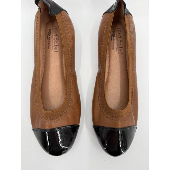 Josef Seibel Brown Leather Cap Toe Slip On Flats Shoes Women's EU 37 US 7 - Picture 3 of 9